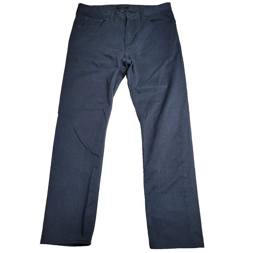 Banana Republic Pants Mens 32x30 Navy Heather Slim Fit Marled Soft Stretch Twill